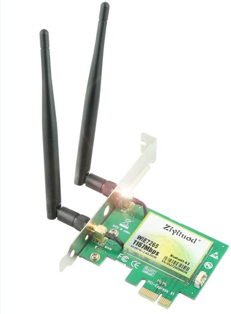 Carte WiFi 7 + Bluetooth 5.4 Pour PC (M.2 NGFF) - Modèle QCNCM865 - Débit Jusqu'à 5.8 Gbps, Triple Bande (2.4/5/6 GHz) - Uniquement Pour Windows 11