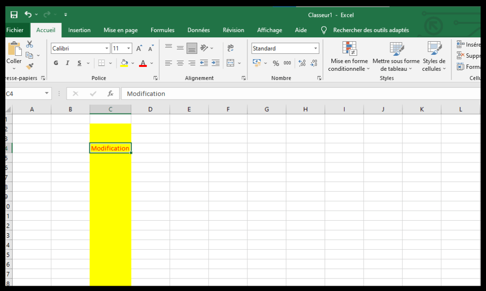 Créer un document Office avec Excel 