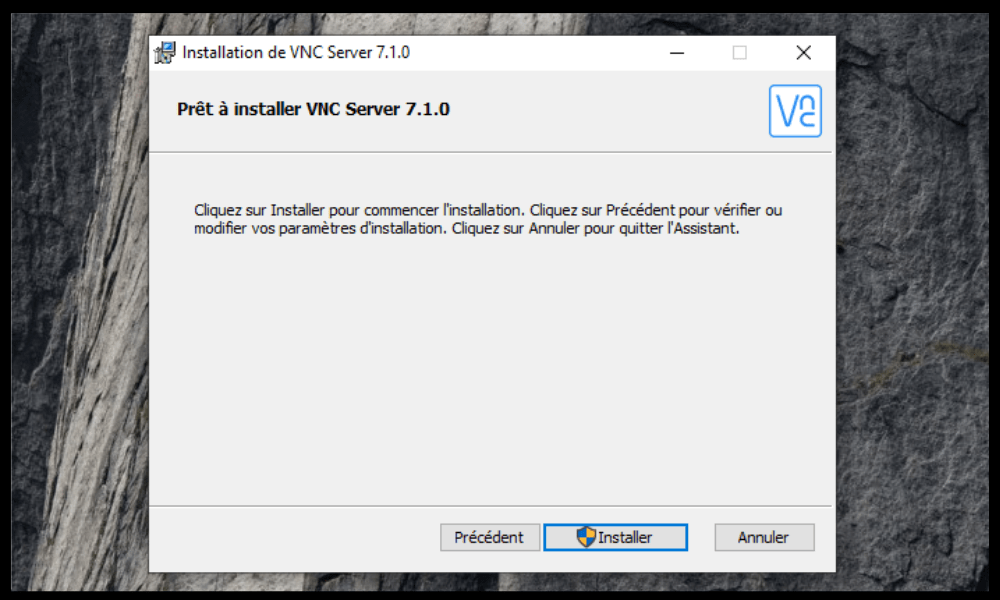 Téléchargez et exécutez le fichier d’installation de RealVNC 
