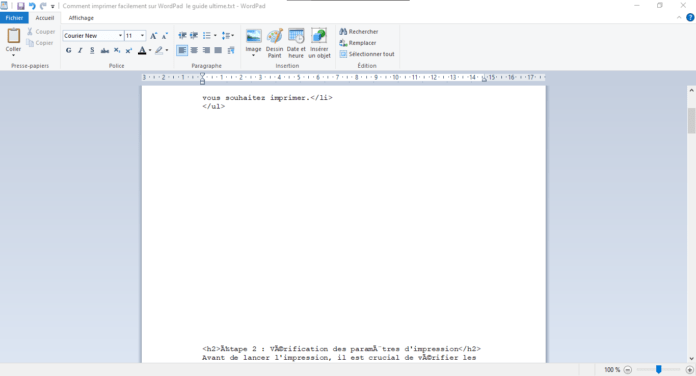 how to add page number on wordpad