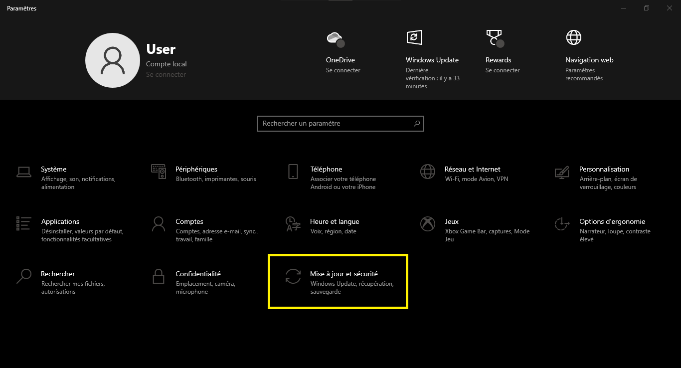 tth img w10 configuración winupdt