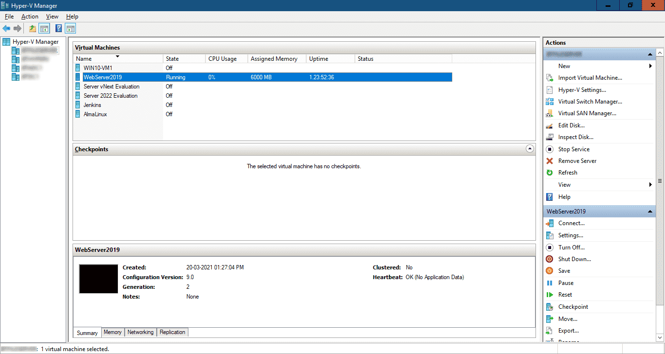 Hyper V Manager