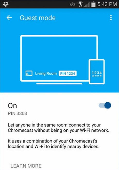 Mode Invite sur Chromecast