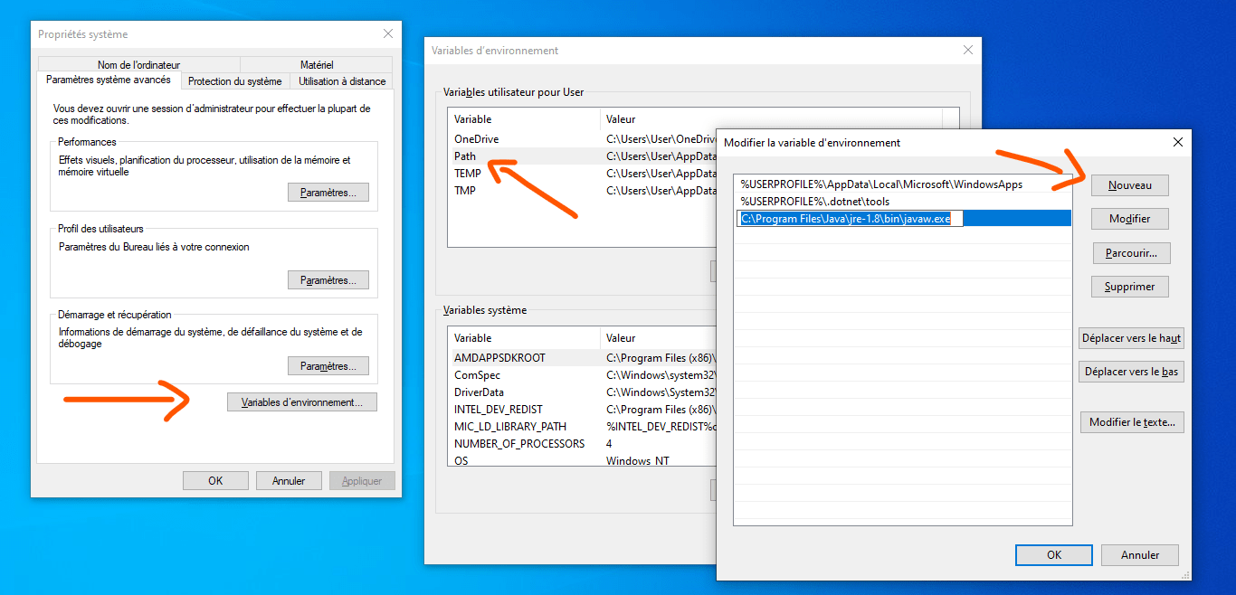 tth img w10 setting apropos advance variable env path new