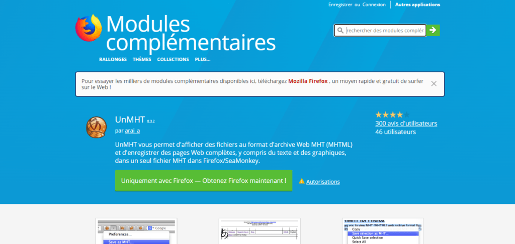 Utiliser une extension compatible avec le format MAFF