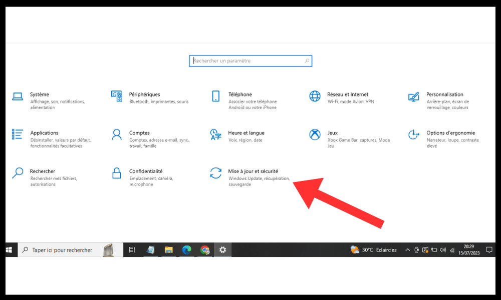 Mise à jour et sécurité Windows