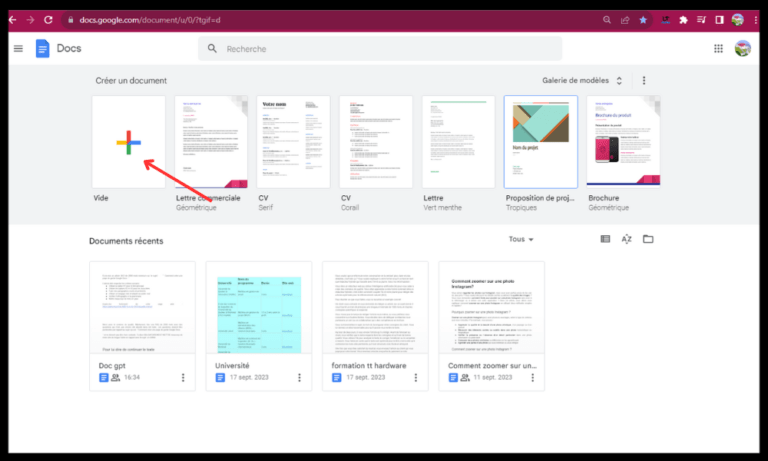 Comment créer une page de garde Google Docs